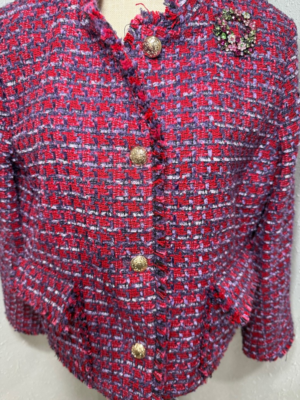 Talbots Tweed Blazer Button-Front Jacket - Picture 3 of 12